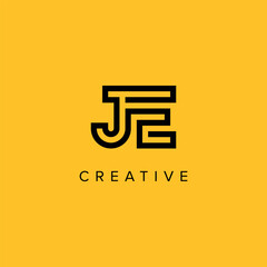 Alphabet Letters JE EJ Creative Luxury Logo Initial Based Monogram Icon Vector Elements.