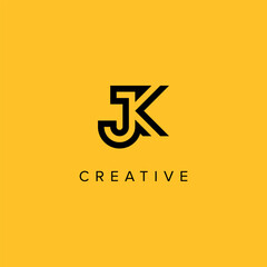 Alphabet Letters JK KJ Creative Luxury Logo Initial Based Monogram Icon Vector Elements.
