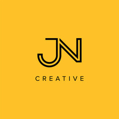Alphabet Letters JN NJ Creative Luxury Logo Initial Based Monogram Icon Vector Elements.