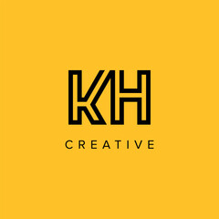 Alphabet Letters KH HK Creative Luxury Logo Initial Based Monogram Icon Vector Elements.