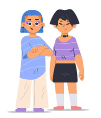 Obraz premium Creative transgender smiling couple on isolated background. Cartoon vector illustration
