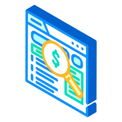 paid search seo isometric icon vector. paid search seo sign. isolated symbol illustration
