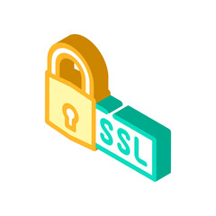 ssl secure sockets layer seo isometric icon vector. ssl secure sockets layer seo sign. isolated symbol illustration