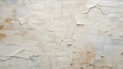 texture papier peint déchiré blanc, craquelé et froissé, généré par IA