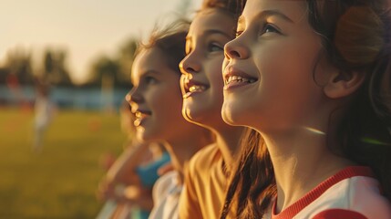 Fototapeta premium Mother cheering on her child at a sports event