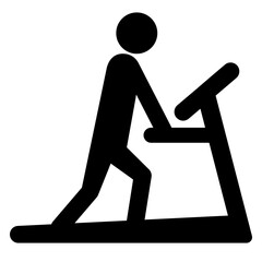 ランニングマシンで歩く人のピクトグラム