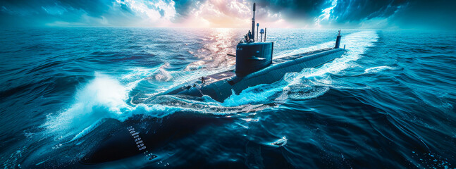 Powerful Military Nuclear Submarine Launches Undersea Torpedo Missile - Ocean Warfare, Naval Forces, Submarine Combat, Missile Attack, Maritime Security