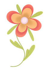 Wild flowers collection. Abstract flowering plants, blooming flowers, subshrubs isolated on white background. Hand drawn detailed botanical digital illustration by watercolor brushes.