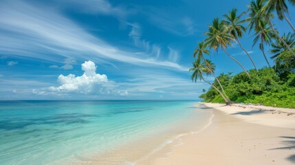 Fototapeta na wymiar A Serene Tropical Beach Scene