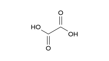 oxalic acid molecule, structural chemical formula, ball-and-stick model, isolated image ethanedioic acid