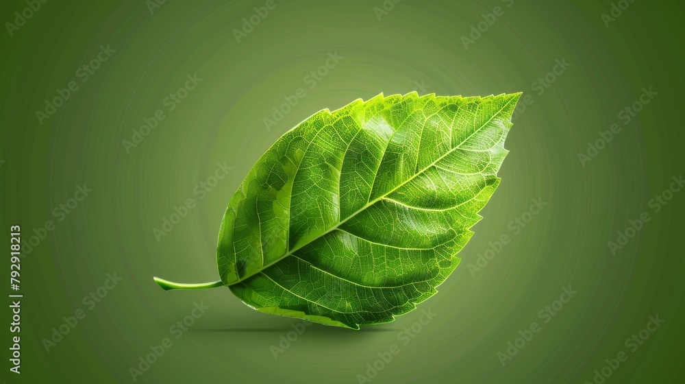 Poster a rendered graphic of a single leaf containing an ecology system with an editable path shows the con