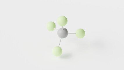 carbon tetrafluoride molecule 3d, molecular structure, ball and stick model, structural chemical formula tetrafluoromethane