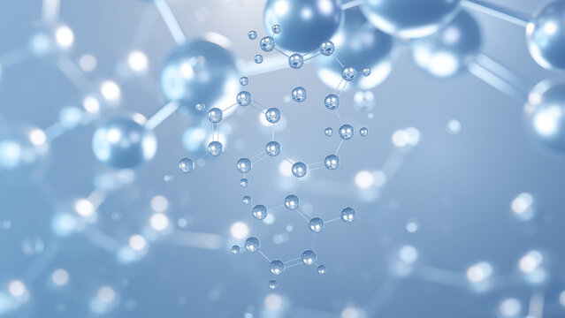 midazolam molecular structure 3d, benzodiazepines, structural chemical formula view from a microscope