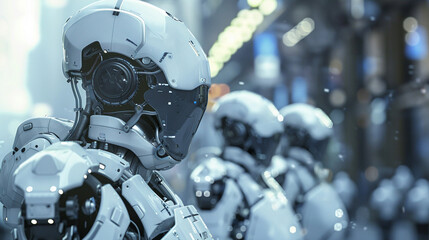 Fototapeta premium AI Sentinels seamlessly patrol virtual borders a key defense line in protecting digital territories