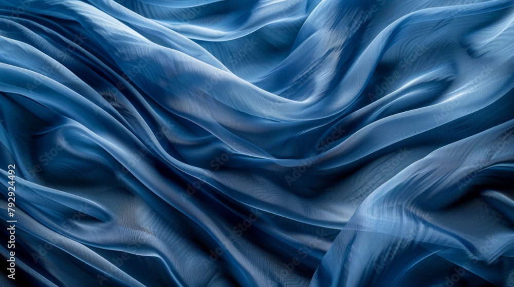 Poster gleaming blue fabric with a captivating texture. versatile and stylish material for various applicat