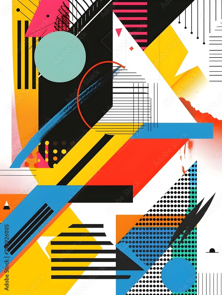 Poster stunning visual experience through innovative use of abstract geometric patterns in svg style