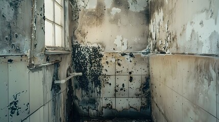 Neglected Bathroom Corner's Dramatic Mold Growth Emphasizes Necessity of Adequate Ventilation