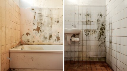 Bathroom Makeover: Tackling Mold for a Fresh, Renewed Space - obrazy, fototapety, plakaty