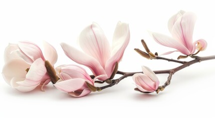 Flowers of magnolia isolated on white background