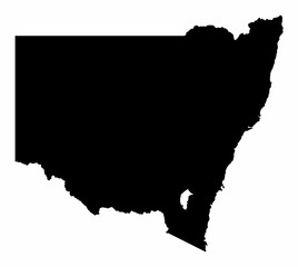 New South Wales silhouette map - obrazy, fototapety, plakaty