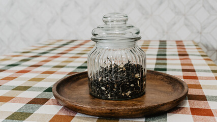 Kitchen glass pot to store tea