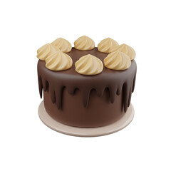 Cake 3d illustration