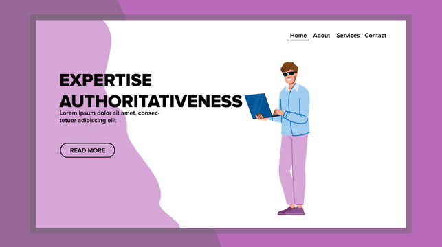 experience expertise authoritativeness vector. trustworthiness professionalism, proficiency skill, competence wisdom experience expertise authoritativeness web flat cartoon illustration