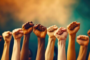Empowering Diversity: United Fists in the Air
