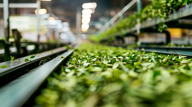 tea in the factories industry. selective focus.