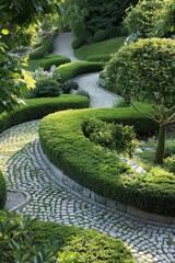 Beautiful nature garden in calssical and modern hitech style 