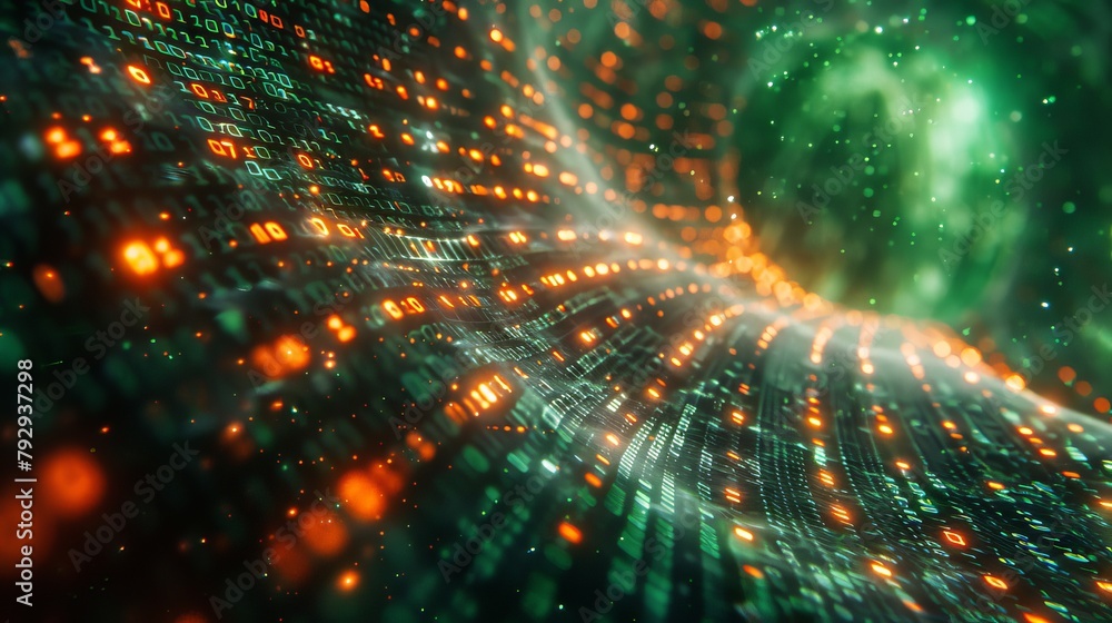 Poster The concept of coding is abstracted from digital technology background