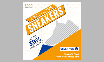 Exclusive Sneakers Social Media Post Design For Ad