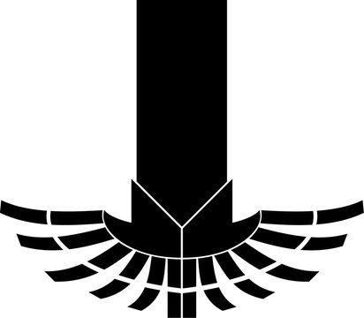 Vektor Silhouette - Design Element gef&auml;chert - Fl&uuml;gel 
