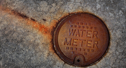 Rusted Water Meter Cover Texture