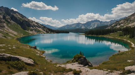 Nature and beautiful scenery of Alaska with mountain view