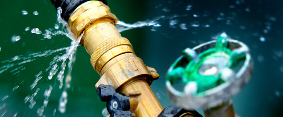 Leaky Faucet Spraying Water - 792938624