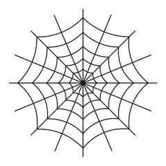 Obraz premium Spider web, isolated. Spider web for Halloween design. Spider web elements, creepy, scary, horror Halloween decor. Hand drawn silhouette, vector illustration