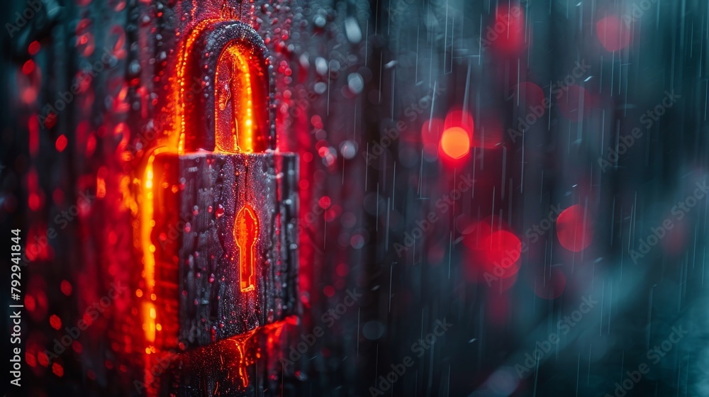 Poster A padlock and binary code are combined to form the concept of cyber security