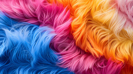 Abstract wave of colorful wool or fur background - obrazy, fototapety, plakaty
