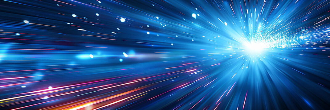 otion speed effect with city night. Abstract motion blur city. Generative AI.