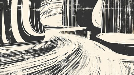  Black and White Swirling Abstract Patterns - Hypnotic Mesmerizing Design Elements