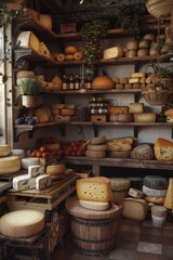 local artisan cheese shop showcasing curated dairy delights incozy atmosphere