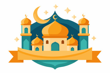 Islamic Celebration Eid Al Adha Banner Concept on white background