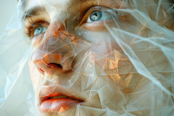 A digital art piece where viewersâ€™ facial movements are tracked and translated into an evolving ge