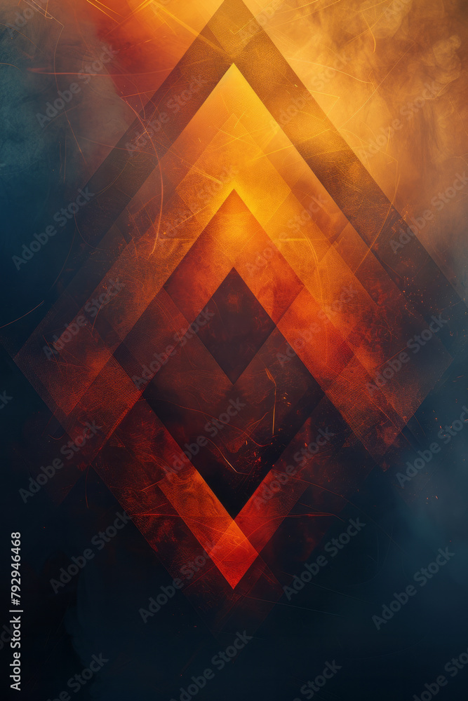 Poster an image of a dynamic logo design for a tech company, utilizing intersecting, angular lines to conve