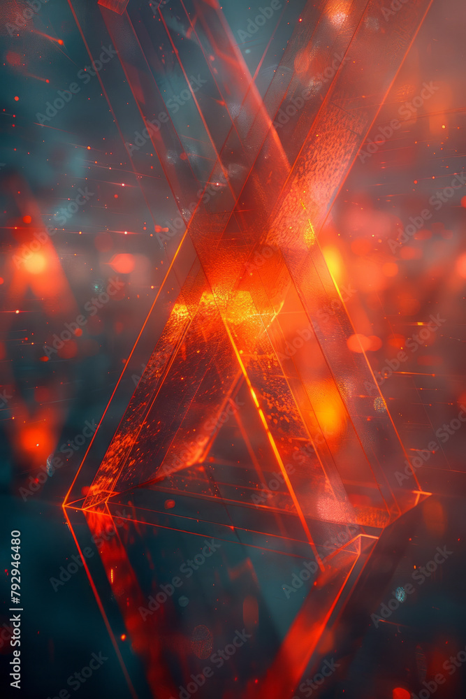 Poster an image of a dynamic logo design for a tech company, utilizing intersecting, angular lines to conve