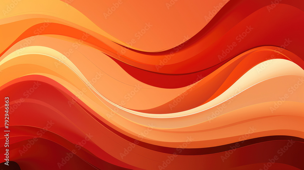 Poster sleek abstract design with flowing orange and red gradients forming dynamic wave patterns.