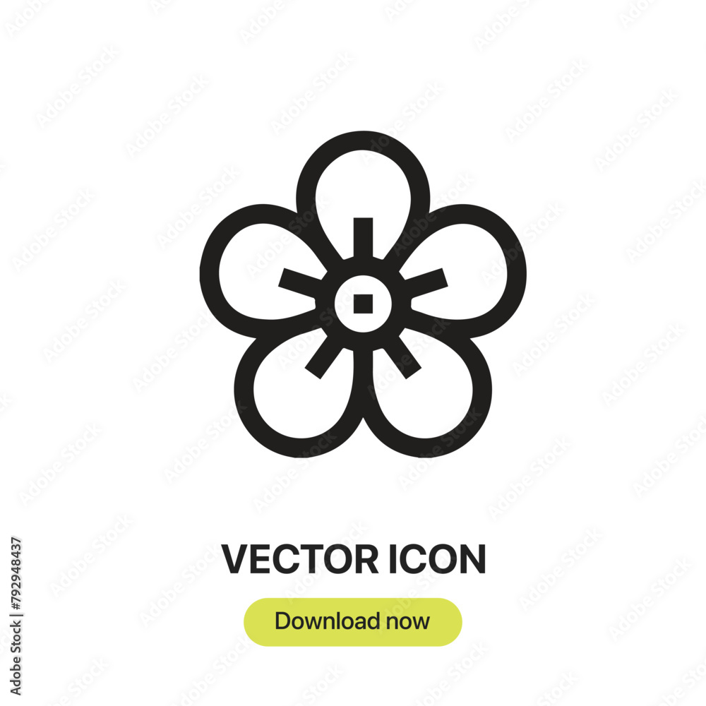 Aufkleber flower icon vector. linear-style sign for mobile concept and web design. flower symbol illustration.
