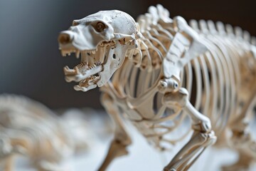 the intricate details of a bear's zoological skeleton, showcasing the rugged elegance of nature's design.
