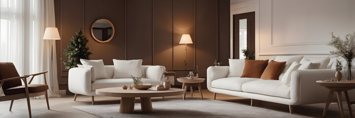 Fototapeta premium A Snapshot of Magnificent Interior Elegance and Comfort with Furniture and a Breathtaking Design